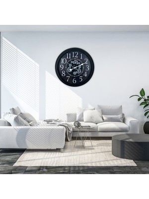 MidasTech Heritage Black 60 cm Çarklı Duvar Saati