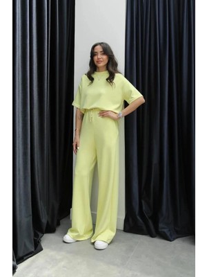 Dua Giyim Tshirt Alt Üst Modal Takım Sarı