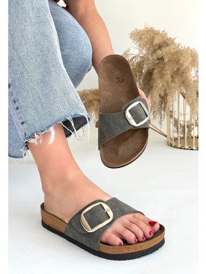 Dua Giyim Zooy Yeşil Nubuk Terlik