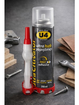 Nexgen U4 Ultra Hızlı Yapıştırıcı 200 ml Süper Güçlü Şeffaf Endüstriyel Fast Adhesive Mdf Ahşap Plas
