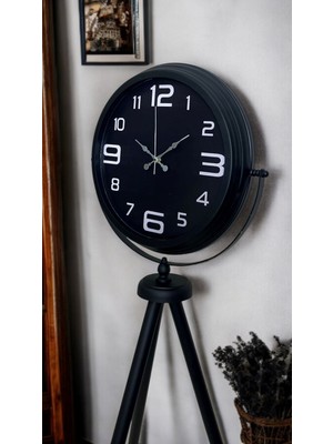 MidasTech Siyah Zarafet Tripod Ayaklı Saat