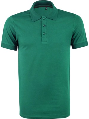 Polo Yaka Tişört  Rahat Kalıp Nefes Alabilen Erkek Polo T-Shirt Yeşil