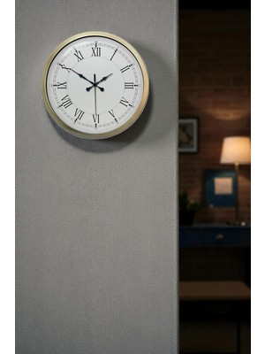 MidasTech Retro Modern Roma Rakamlı 40 cm Metal Duvar Saati