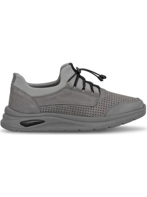 Ayakkabı Fuarı Elit MZV2045N Erkek Hakiki Nubuk Deri Casual Ayakkabı Gri