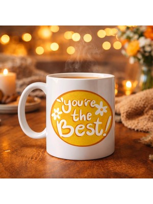 Nexgen You're The Best Yazılı Porselen Kupa Model 123 – Motive Edici Tasarım, Özel Hediye Fikri, Kah