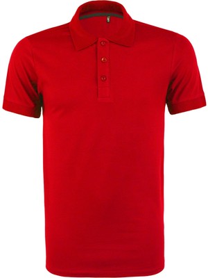 Polo Yaka Tişört  Rahat Kalıp Nefes Alabilen Erkek Polo T-Shirt Kırmızı