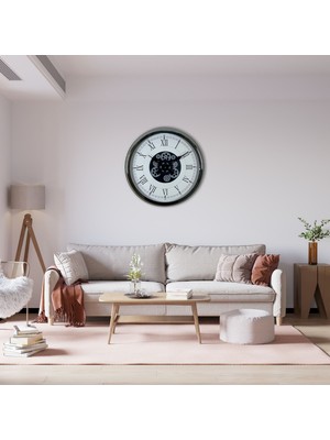 MidasTech Silver Empire 60 cm Çarklı Krom Duvar Saati