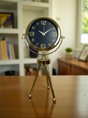MidasTech Vintage Prestige Üç Ayaklı Metal Masa Saati