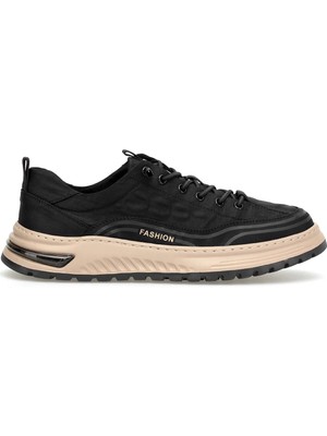 Voyager E146T Erkek Hakiki Deri Klasik Sneaker Siyah
