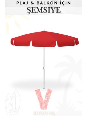 Penthouse Bükülebilen Plaj Bahçe Balkon Şemsiyesi Ince Branda Kumaş - 2 Metre 8 Telli