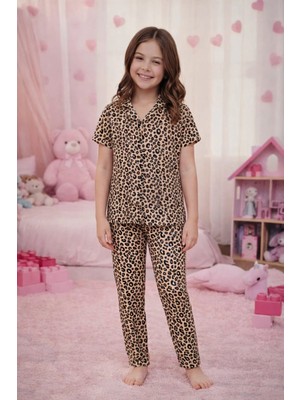 Pemilo Kız Çocuk 4003 Kısa Kol % 100 Pamuk Pijama Takımı