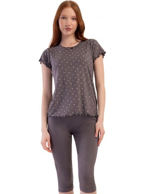 Marsilyan- Likralı Viskon  Kayık Yaka Kısa Kol Eteği Oval Kap