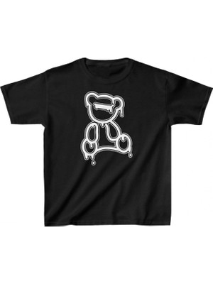 Marsilyan Baskılı T-Shirt - Siyah -