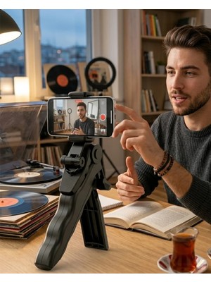 365Dükkan Telefon Tripodu Masaüstü Stand 360 Derece Dönebilen Telefon Tutucu