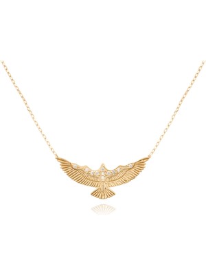 Berk Mücevherat 14 Ayar Altın Taşlı Anka Kuşu Kolye