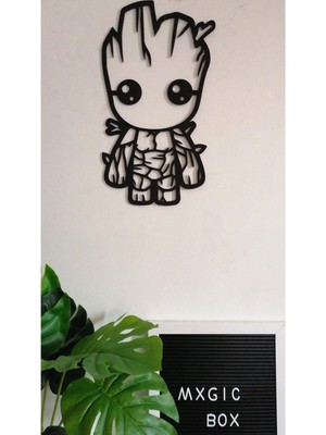 Diken Store Groot Çizgi Film Karakteri Silüet Dekoratif Mdf Tablo