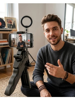 Store Mania Ieg™ Katlanabilir Telefon Standı Mini Tripod Masaüstü Video Çekim Tutucu