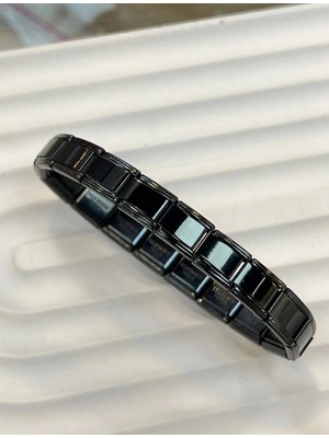 C&On Design 316 L Çelik Italyan Charm Siyah Bileklik