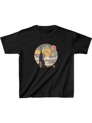 Marsilyan Baskılı T-Shirt - Siyah -