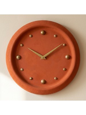 Tabart Sovo Beton Duvar Saati 28 cm – Minimal Modern Dekoratif Saat (Kırmızı)