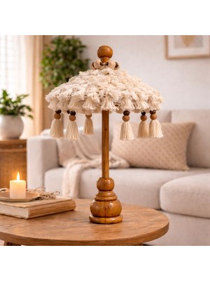 Natural Dekor Püskül Detay Bali Şemsiyesi