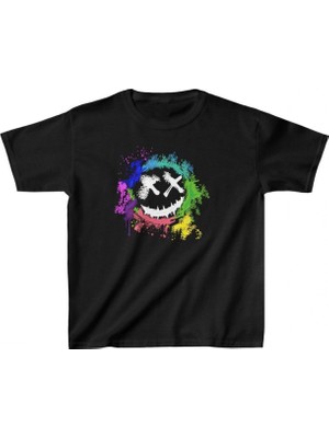 Marsilyan Baskılı T-Shirt - Siyah -