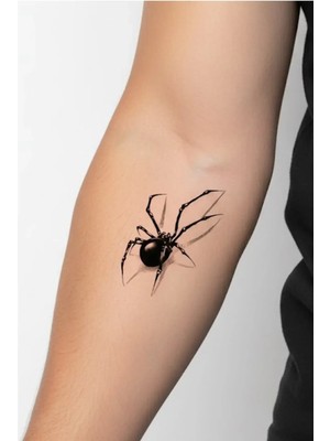 Tattoo Gerçekçi Örümcek  Minimal Model Geçici Kol Bacak Geçici Sticker Yapıştırma Dövme