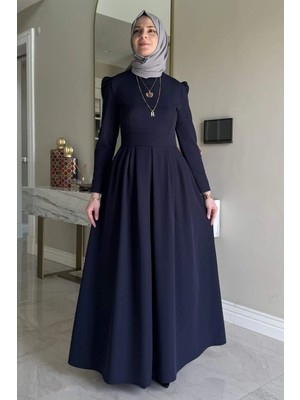 Rabia Şamlı Rose Elbise Lacivert