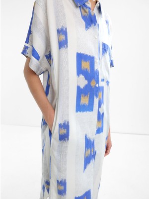 Parfois Kadın Desenli Gömlek Elbise - %100 Liyosel