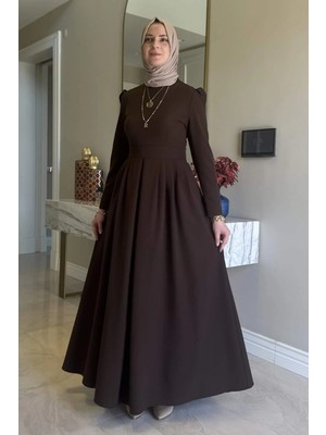 Rabia Şamlı Rose Elbise Acı Kahve