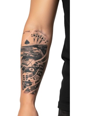Tattoo Gerçekçi Şans ve Savaş Model Geçici Kol Bacak Geçici Sticker Yapıştırma Dövme