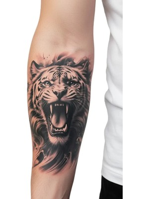 Tattoo Gerçekçi Vahşi Kaplan Model Geçici Kol Bacak Geçici Sticker Yapıştırma Dövme