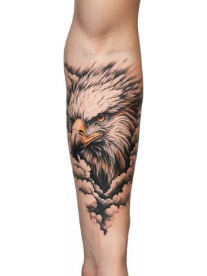 Tattoo Gerçekçi Bulut ve Kartal Model Geçici Kol Bacak Geçici Sticker Yapıştırma Dövme