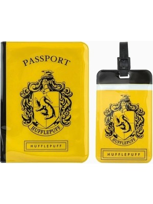 Cinereplicas Harry Potter Hufflepuff Pasaport Kılıfı ve Valiz Etiketi Seti