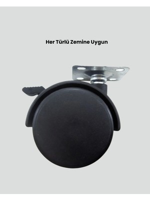 Zemira Home Kilitli Mobilya Tekerleği 6 cm 4’lü Kolay Kurulum