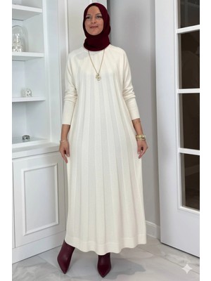 Rabia Şamlı Beyza Fitilli Triko Elbise Taş