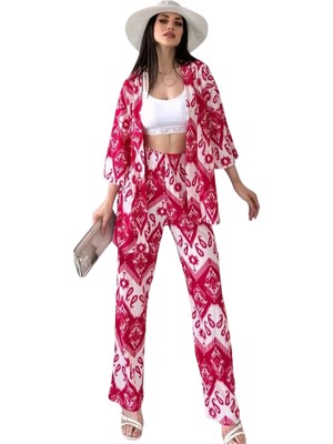 Zemira Home Alt Üst Takım Kimono- Desenli