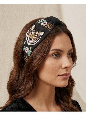 Zelice Tasarım Tıger Model Siyah Kadife Taç