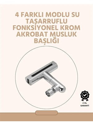 Zemira Home 360° Dönüşlü Su Akışı Başlığı | 4'ü 1 Arada Kullanım