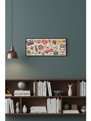 90’lar Nostalji Retro Tablo 60X25 cm Çerçeveli | Vintage Pop Art