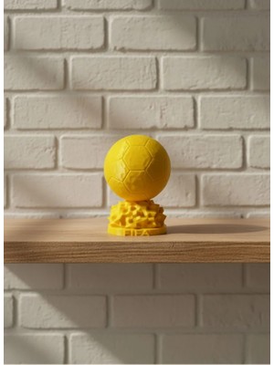 Zemira Home Mini Fıfa Futbol Topu Biblo Sarı Renk 10CM Spor Temalı Dekor
