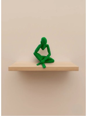 Zemira Home Minimal Insan Figürü Biblo Yeşil Ev ve Ofis Dekoru