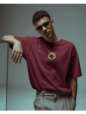 Muhtar Store Erkek Siyam Kedi Baskılı Oversize Tişört – Minimal Siamese Cat Tasarım