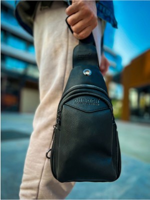 Marmara Qumasch CNT008 - Cilt Deri Erkek Omuz Çantası Sıyah