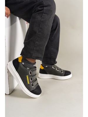 Marmara Qumasch 1007 - Montana Çocuk Ayakkabı Siyah-Gri-Sarı