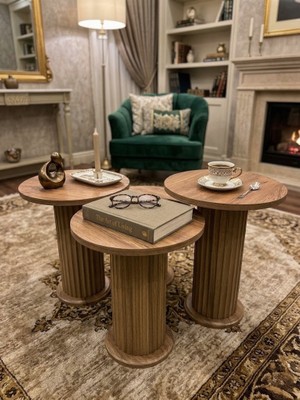 Future Decor Home 3lü Bohem Sehpa Mantar Sehpa