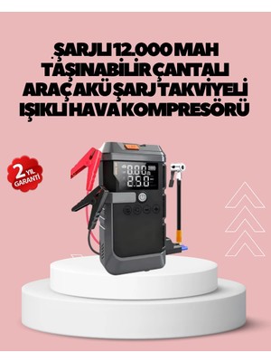 Zemira Home Araç Için 4 Fonksiyonlu Akü Takviye ve Lastik Şişirme Cihazı