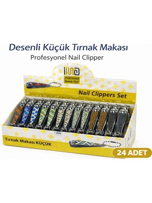 Marmara Qumasch Profesyonel Küçük Tırnak Makası Desenli Nail Clipper 24 Adet