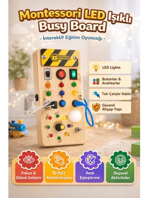 Robokids Montessori Ahşap Power Busy Board