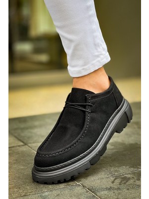 Roof Atelier Erkek Siyah Süet Kalın Taban Casual Günlük Ayakkabı - 2404 - Sst Castle